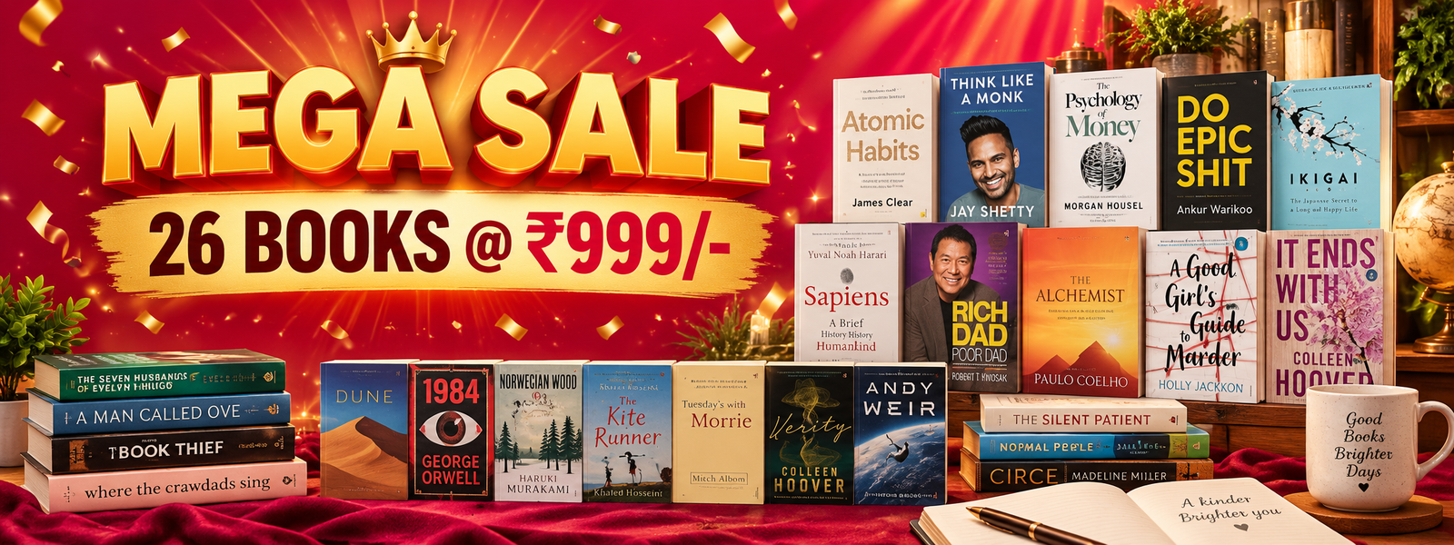 Mini Book Bazaar Mega Sale: 26 books for ₹999